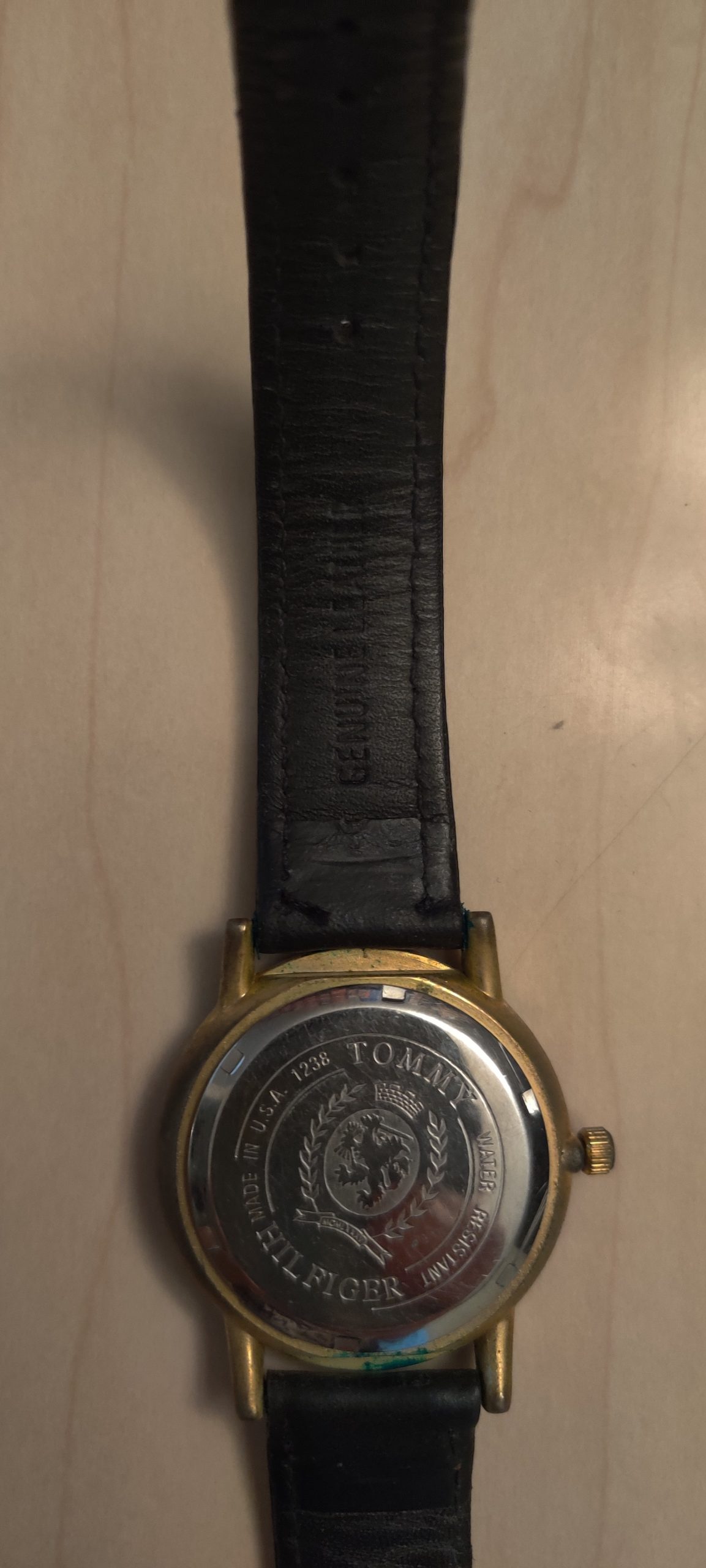 Tommy Hilfiger Watch, Water Resistant Quartz, Genuine Leather Band Memory Lane Collectibles