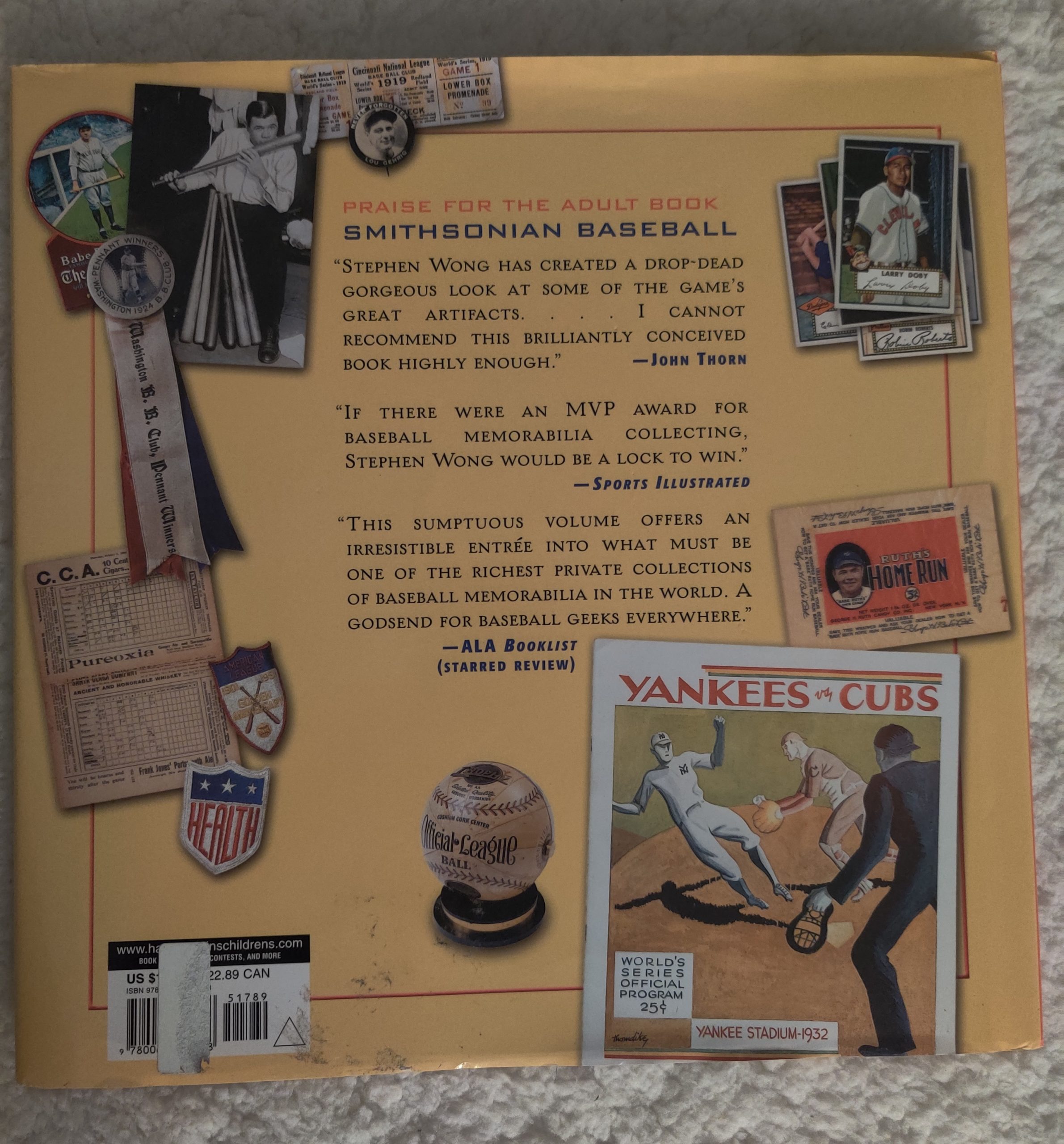 Smithsonian Baseball Treasures hardcover book - Image 2