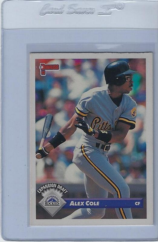 Baseball (Brand: Leaf) (Type: Donruss) (Subtype: ) (Hall of Famer: N) (Superstar: Y) (Rookie: N) (Kind of Packaging: Semi-Rigid with Sleeve) (Year: 1992) (Unique Number: 786) (Numbered Card: ) (Player:Alex Cole)